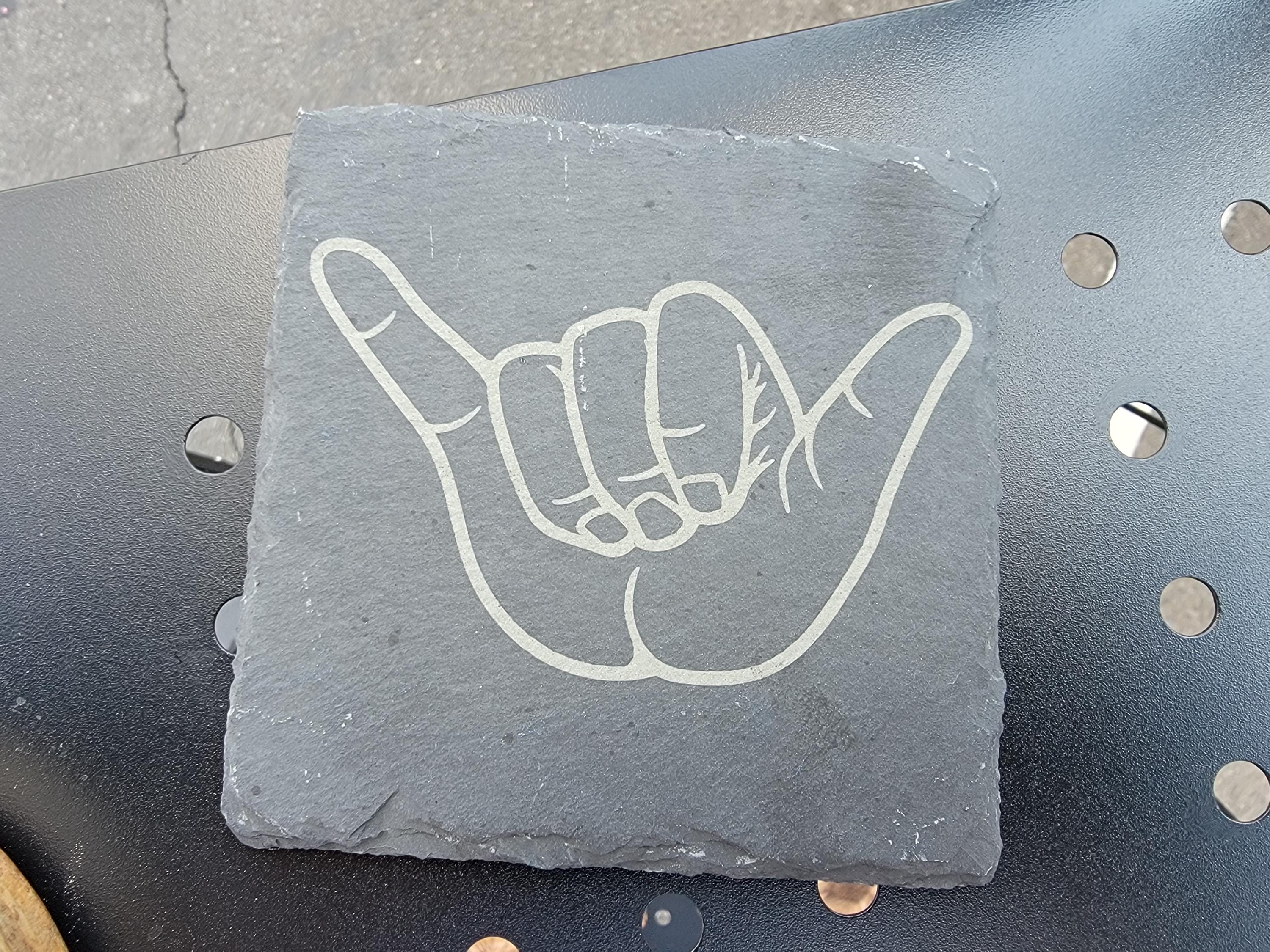 Guam Slate Coasters (Set of 4): Laser Engraved Island Pride Decor