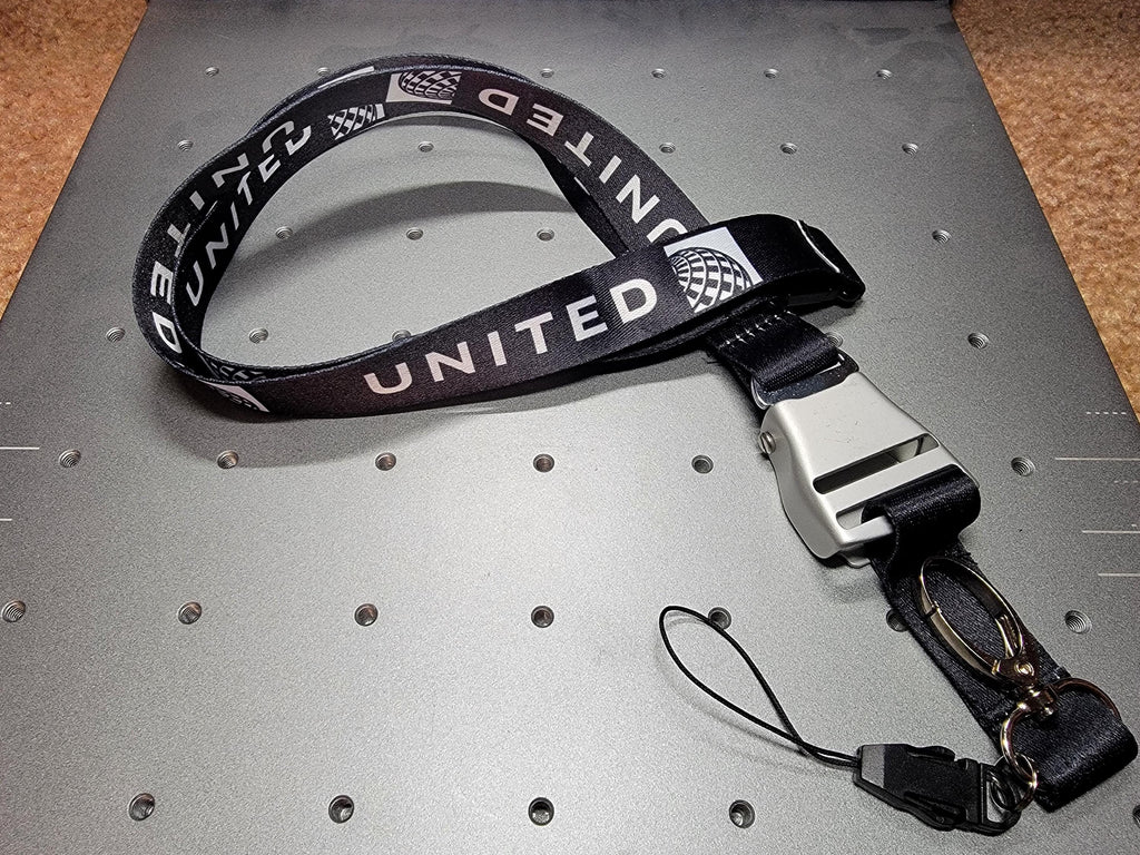 United Airlines Seatbelt Buckle Lanyard – Aviation-Inspired Buckle & ID Holder